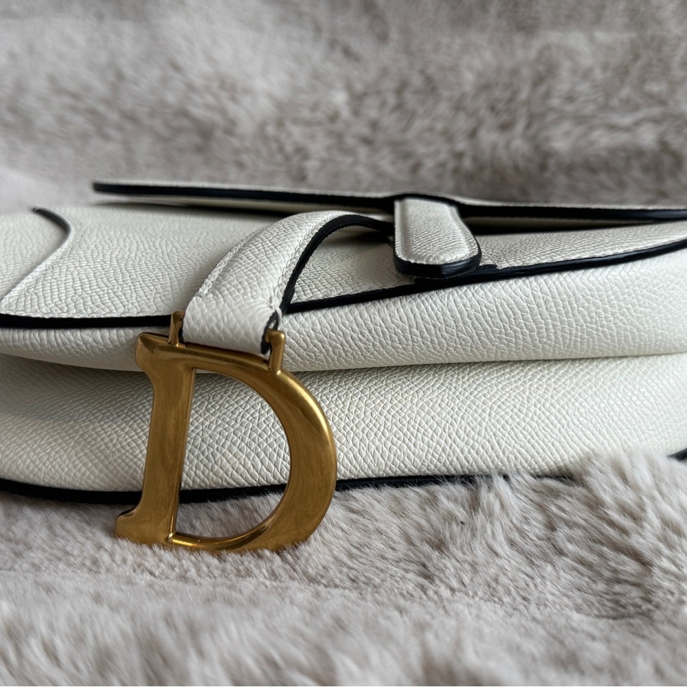 New Authentic Dior Mini Saddle Bag – White | Full Set - Picture 4 of 16